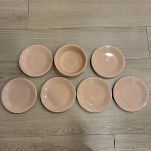 Fiesta Retired Apricot Set Of 6 Plates Saucers 1 Bowl